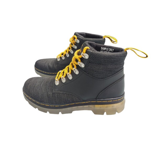 Dr. Martens Boots Color Black W/ Yellow Laces Clear Sole Size 9M Rare Sample - Picture 2 of 10